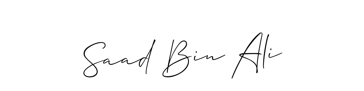 Make a beautiful signature design for name Saad Bin Ali. With this signature (Allison_Script) style, you can create a handwritten signature for free. Saad Bin Ali signature style 2 images and pictures png