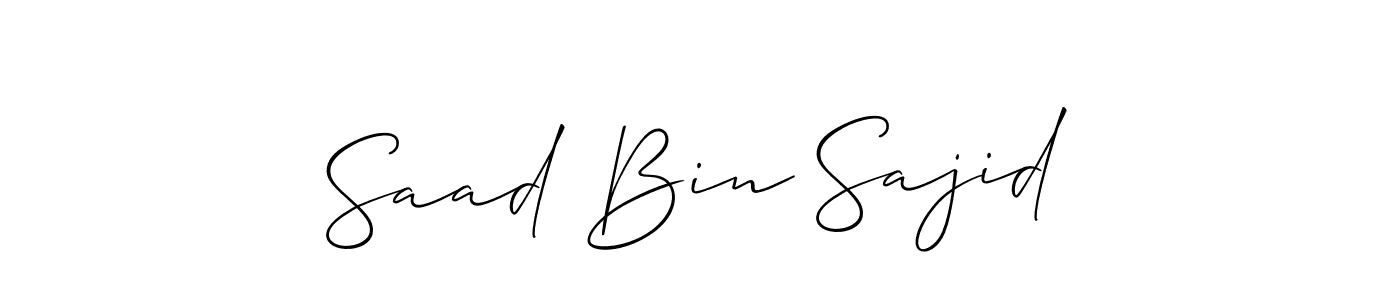 Design your own signature with our free online signature maker. With this signature software, you can create a handwritten (Allison_Script) signature for name Saad Bin Sajid. Saad Bin Sajid signature style 2 images and pictures png