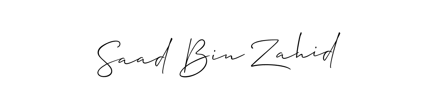 Make a short Saad Bin Zahid signature style. Manage your documents anywhere anytime using Allison_Script. Create and add eSignatures, submit forms, share and send files easily. Saad Bin Zahid signature style 2 images and pictures png