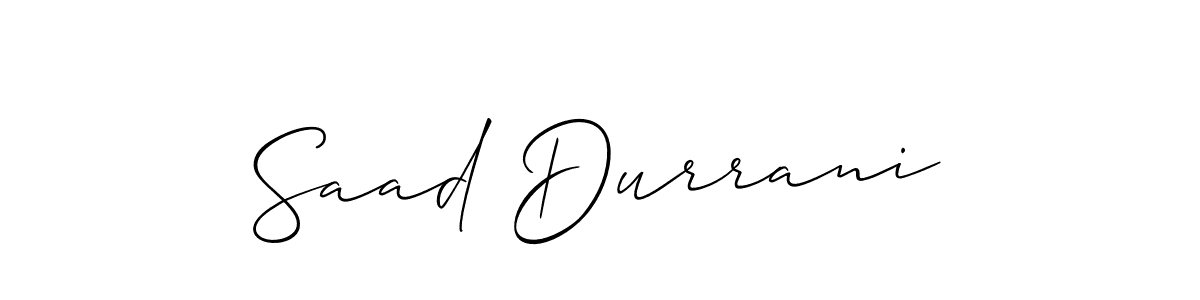 Make a beautiful signature design for name Saad Durrani. Use this online signature maker to create a handwritten signature for free. Saad Durrani signature style 2 images and pictures png