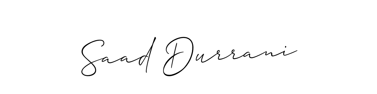 Make a beautiful signature design for name Saad Durrani. With this signature (Allison_Script) style, you can create a handwritten signature for free. Saad Durrani signature style 2 images and pictures png