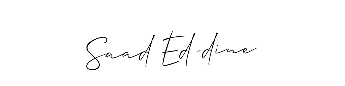 Use a signature maker to create a handwritten signature online. With this signature software, you can design (Allison_Script) your own signature for name Saad Ed-dine. Saad Ed-dine signature style 2 images and pictures png