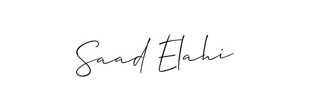 Create a beautiful signature design for name Saad Elahi. With this signature (Allison_Script) fonts, you can make a handwritten signature for free. Saad Elahi signature style 2 images and pictures png