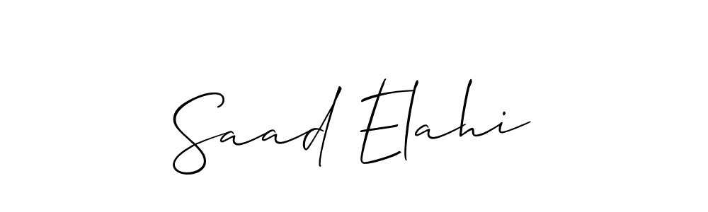 It looks lik you need a new signature style for name Saad Elahi. Design unique handwritten (Allison_Script) signature with our free signature maker in just a few clicks. Saad Elahi signature style 2 images and pictures png