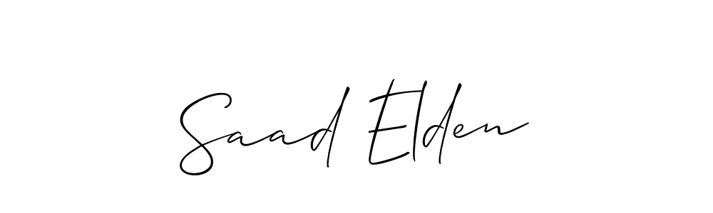 How to make Saad Elden name signature. Use Allison_Script style for creating short signs online. This is the latest handwritten sign. Saad Elden signature style 2 images and pictures png