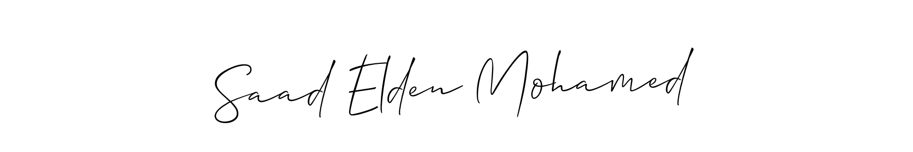 How to make Saad Elden Mohamed name signature. Use Allison_Script style for creating short signs online. This is the latest handwritten sign. Saad Elden Mohamed signature style 2 images and pictures png