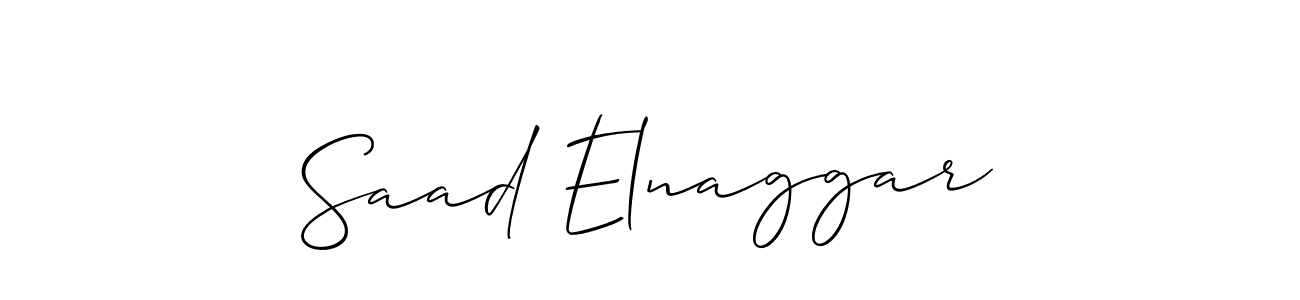 Make a short Saad Elnaggar signature style. Manage your documents anywhere anytime using Allison_Script. Create and add eSignatures, submit forms, share and send files easily. Saad Elnaggar signature style 2 images and pictures png