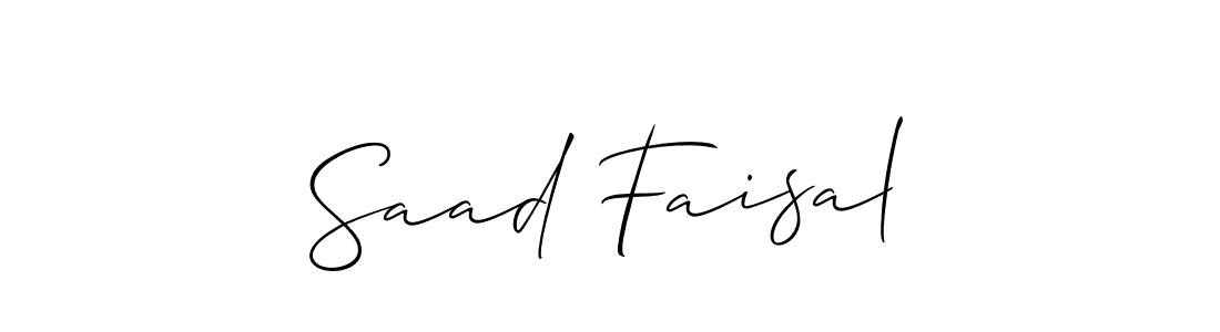 Use a signature maker to create a handwritten signature online. With this signature software, you can design (Allison_Script) your own signature for name Saad Faisal. Saad Faisal signature style 2 images and pictures png