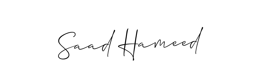 It looks lik you need a new signature style for name Saad Hameed. Design unique handwritten (Allison_Script) signature with our free signature maker in just a few clicks. Saad Hameed signature style 2 images and pictures png