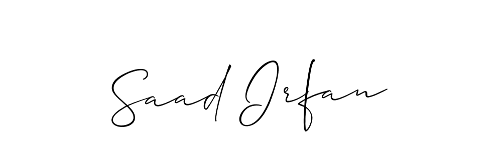 Create a beautiful signature design for name Saad Irfan. With this signature (Allison_Script) fonts, you can make a handwritten signature for free. Saad Irfan signature style 2 images and pictures png