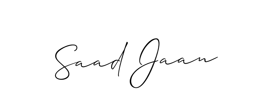 It looks lik you need a new signature style for name Saad Jaan. Design unique handwritten (Allison_Script) signature with our free signature maker in just a few clicks. Saad Jaan signature style 2 images and pictures png
