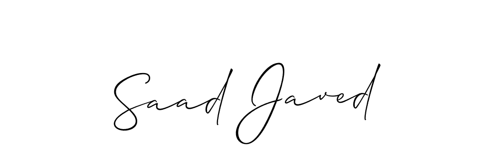 Also You can easily find your signature by using the search form. We will create Saad Javed name handwritten signature images for you free of cost using Allison_Script sign style. Saad Javed signature style 2 images and pictures png