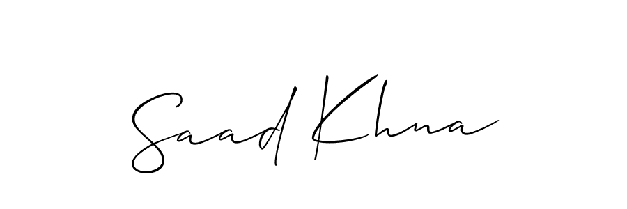 It looks lik you need a new signature style for name Saad Khna. Design unique handwritten (Allison_Script) signature with our free signature maker in just a few clicks. Saad Khna signature style 2 images and pictures png
