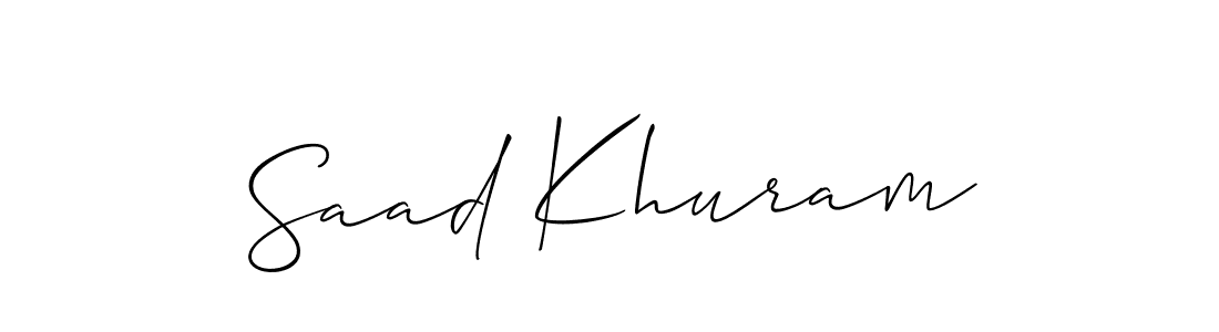 How to make Saad Khuram signature? Allison_Script is a professional autograph style. Create handwritten signature for Saad Khuram name. Saad Khuram signature style 2 images and pictures png