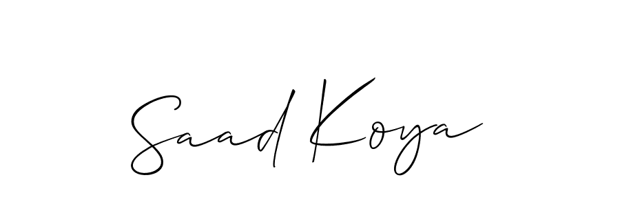 Also You can easily find your signature by using the search form. We will create Saad Koya name handwritten signature images for you free of cost using Allison_Script sign style. Saad Koya signature style 2 images and pictures png