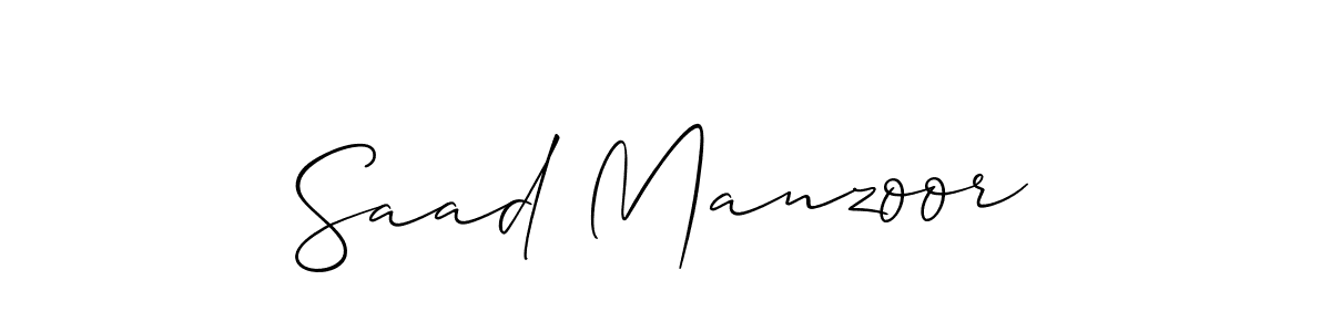 Also You can easily find your signature by using the search form. We will create Saad Manzoor name handwritten signature images for you free of cost using Allison_Script sign style. Saad Manzoor signature style 2 images and pictures png