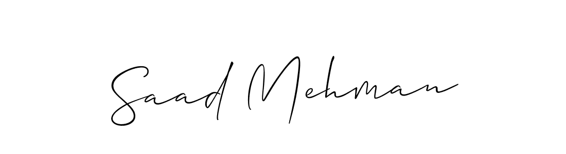 Use a signature maker to create a handwritten signature online. With this signature software, you can design (Allison_Script) your own signature for name Saad Mehman. Saad Mehman signature style 2 images and pictures png