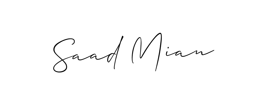 if you are searching for the best signature style for your name Saad Mian. so please give up your signature search. here we have designed multiple signature styles  using Allison_Script. Saad Mian signature style 2 images and pictures png