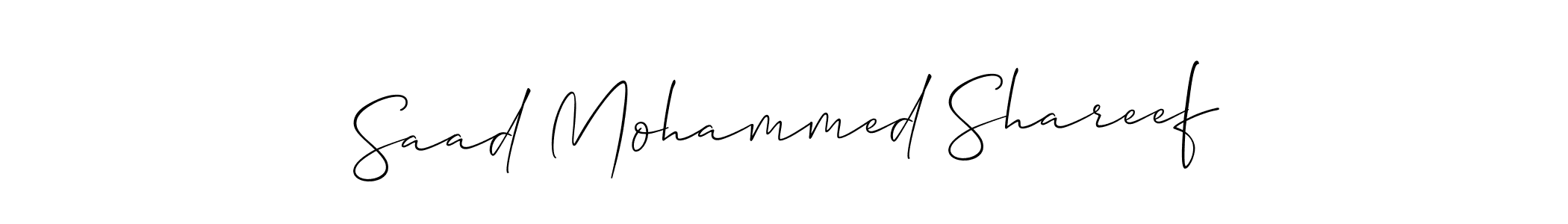 How to make Saad Mohammed Shareef name signature. Use Allison_Script style for creating short signs online. This is the latest handwritten sign. Saad Mohammed Shareef signature style 2 images and pictures png