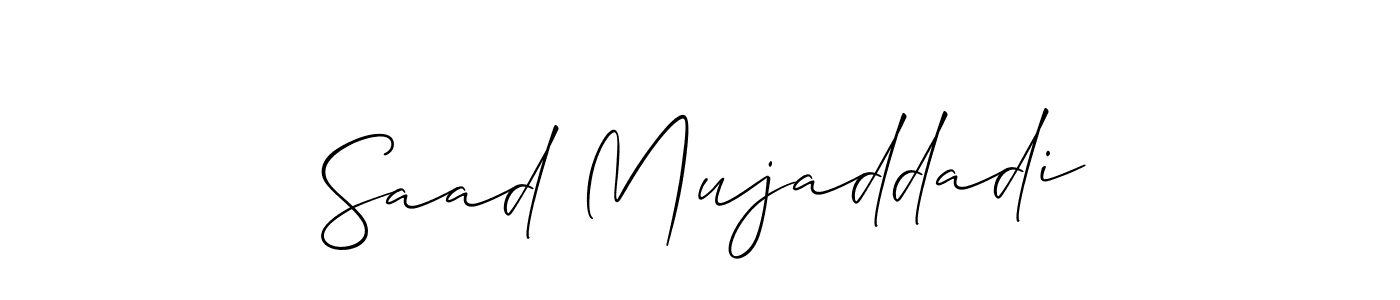 Create a beautiful signature design for name Saad Mujaddadi. With this signature (Allison_Script) fonts, you can make a handwritten signature for free. Saad Mujaddadi signature style 2 images and pictures png