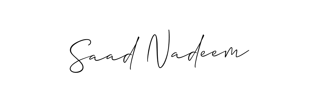 Create a beautiful signature design for name Saad Nadeem. With this signature (Allison_Script) fonts, you can make a handwritten signature for free. Saad Nadeem signature style 2 images and pictures png