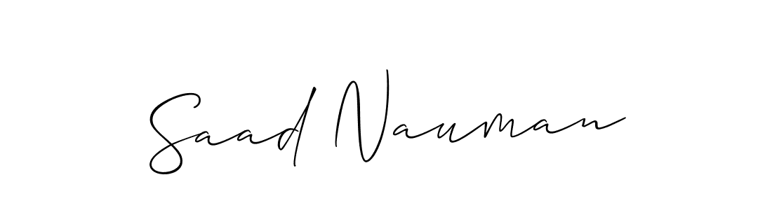 Make a short Saad Nauman signature style. Manage your documents anywhere anytime using Allison_Script. Create and add eSignatures, submit forms, share and send files easily. Saad Nauman signature style 2 images and pictures png
