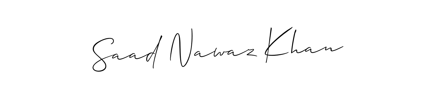 Make a beautiful signature design for name Saad Nawaz Khan. With this signature (Allison_Script) style, you can create a handwritten signature for free. Saad Nawaz Khan signature style 2 images and pictures png