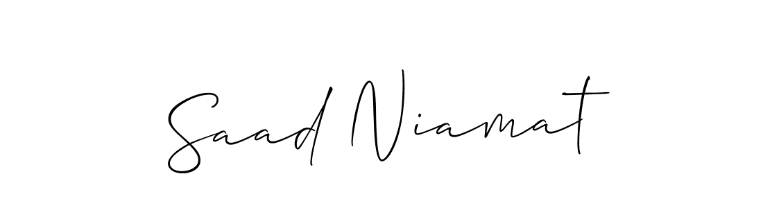 if you are searching for the best signature style for your name Saad Niamat. so please give up your signature search. here we have designed multiple signature styles  using Allison_Script. Saad Niamat signature style 2 images and pictures png