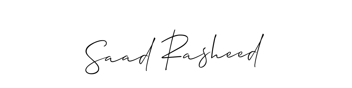 Make a beautiful signature design for name Saad Rasheed. With this signature (Allison_Script) style, you can create a handwritten signature for free. Saad Rasheed signature style 2 images and pictures png