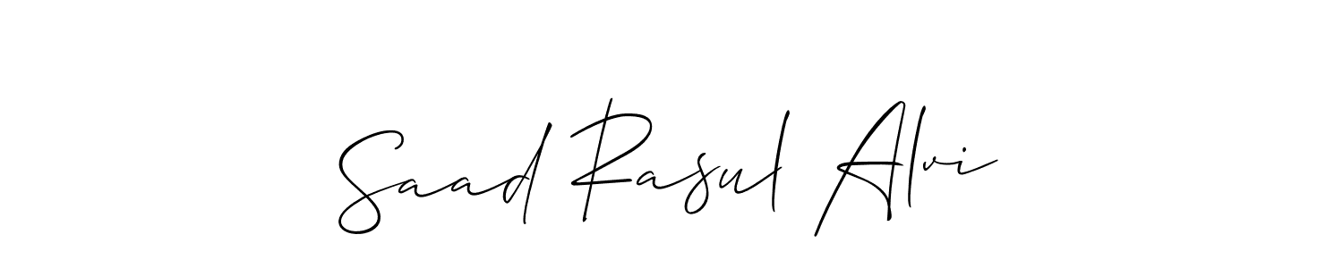 Saad Rasul Alvi stylish signature style. Best Handwritten Sign (Allison_Script) for my name. Handwritten Signature Collection Ideas for my name Saad Rasul Alvi. Saad Rasul Alvi signature style 2 images and pictures png