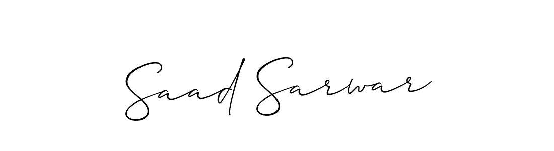 The best way (Allison_Script) to make a short signature is to pick only two or three words in your name. The name Saad Sarwar include a total of six letters. For converting this name. Saad Sarwar signature style 2 images and pictures png