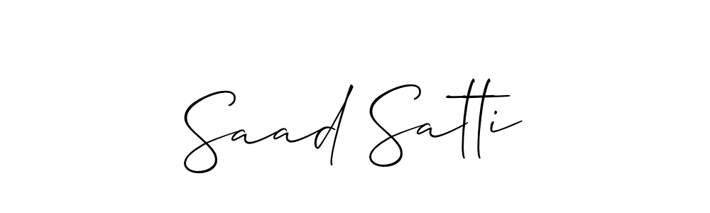 Make a short Saad Satti signature style. Manage your documents anywhere anytime using Allison_Script. Create and add eSignatures, submit forms, share and send files easily. Saad Satti signature style 2 images and pictures png
