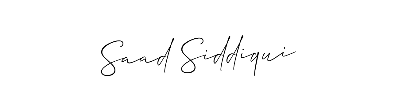 Make a beautiful signature design for name Saad Siddiqui. With this signature (Allison_Script) style, you can create a handwritten signature for free. Saad Siddiqui signature style 2 images and pictures png
