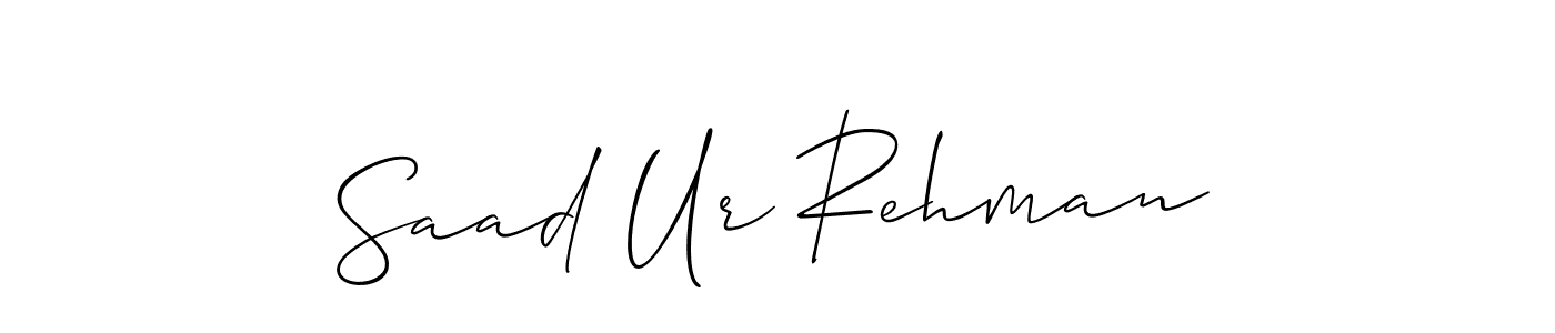 How to make Saad Ur Rehman name signature. Use Allison_Script style for creating short signs online. This is the latest handwritten sign. Saad Ur Rehman signature style 2 images and pictures png