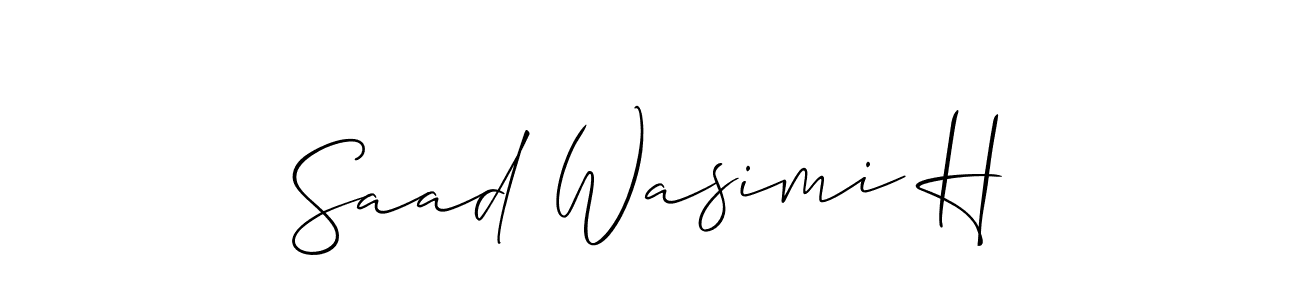 This is the best signature style for the Saad Wasimi H name. Also you like these signature font (Allison_Script). Mix name signature. Saad Wasimi H signature style 2 images and pictures png