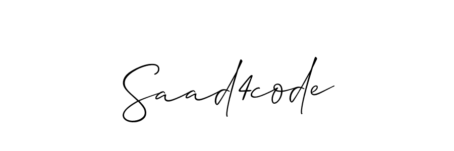 Use a signature maker to create a handwritten signature online. With this signature software, you can design (Allison_Script) your own signature for name Saad4code. Saad4code signature style 2 images and pictures png