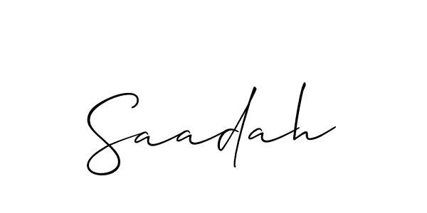 How to make Saadah signature? Allison_Script is a professional autograph style. Create handwritten signature for Saadah name. Saadah signature style 2 images and pictures png