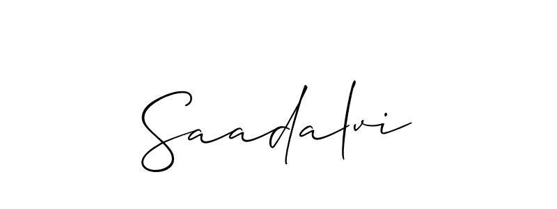 Design your own signature with our free online signature maker. With this signature software, you can create a handwritten (Allison_Script) signature for name Saadalvi. Saadalvi signature style 2 images and pictures png