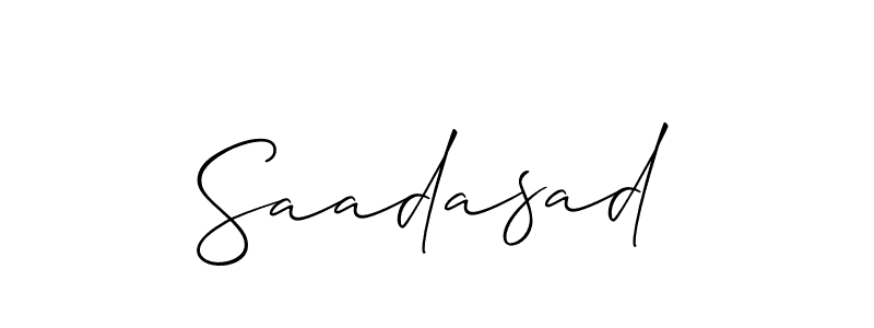 How to make Saadasad signature? Allison_Script is a professional autograph style. Create handwritten signature for Saadasad name. Saadasad signature style 2 images and pictures png