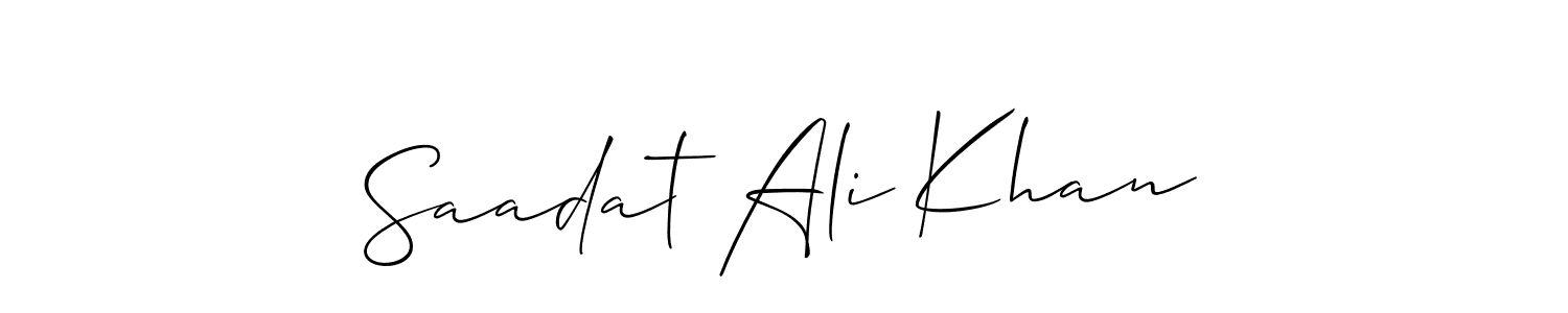 Use a signature maker to create a handwritten signature online. With this signature software, you can design (Allison_Script) your own signature for name Saadat Ali Khan. Saadat Ali Khan signature style 2 images and pictures png