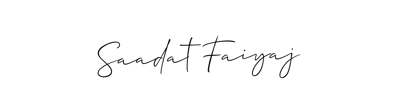 Similarly Allison_Script is the best handwritten signature design. Signature creator online .You can use it as an online autograph creator for name Saadat Faiyaj. Saadat Faiyaj signature style 2 images and pictures png