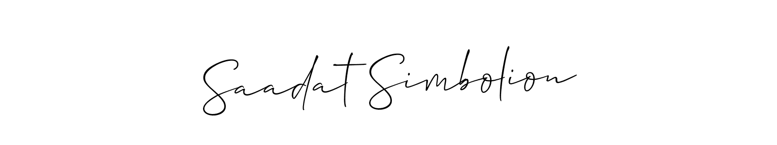 Saadat Simbolion stylish signature style. Best Handwritten Sign (Allison_Script) for my name. Handwritten Signature Collection Ideas for my name Saadat Simbolion. Saadat Simbolion signature style 2 images and pictures png