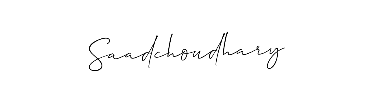 Make a short Saadchoudhary signature style. Manage your documents anywhere anytime using Allison_Script. Create and add eSignatures, submit forms, share and send files easily. Saadchoudhary signature style 2 images and pictures png