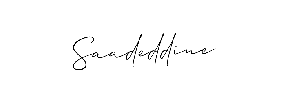 How to make Saadeddine name signature. Use Allison_Script style for creating short signs online. This is the latest handwritten sign. Saadeddine signature style 2 images and pictures png