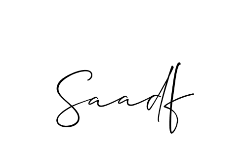 Once you've used our free online signature maker to create your best signature Allison_Script style, it's time to enjoy all of the benefits that Saadf name signing documents. Saadf signature style 2 images and pictures png