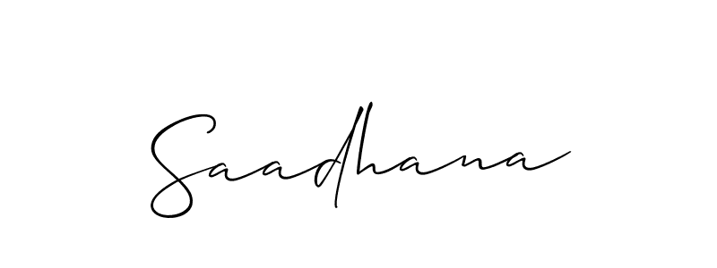 Create a beautiful signature design for name Saadhana. With this signature (Allison_Script) fonts, you can make a handwritten signature for free. Saadhana signature style 2 images and pictures png