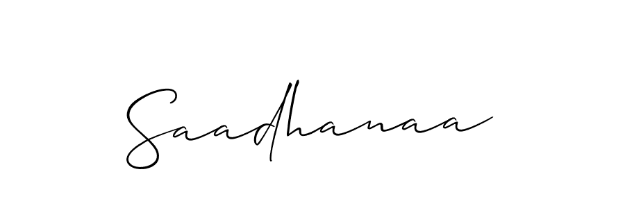 Design your own signature with our free online signature maker. With this signature software, you can create a handwritten (Allison_Script) signature for name Saadhanaa. Saadhanaa signature style 2 images and pictures png