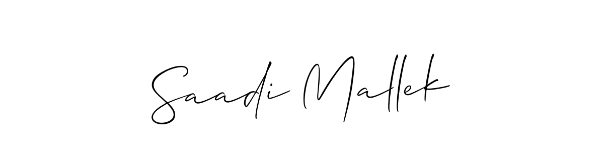 Create a beautiful signature design for name Saadi Mallek. With this signature (Allison_Script) fonts, you can make a handwritten signature for free. Saadi Mallek signature style 2 images and pictures png