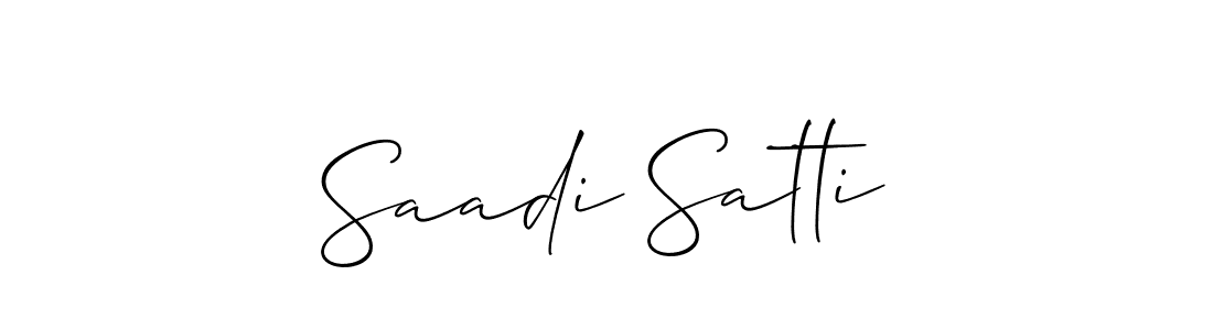 Use a signature maker to create a handwritten signature online. With this signature software, you can design (Allison_Script) your own signature for name Saadi Satti. Saadi Satti signature style 2 images and pictures png