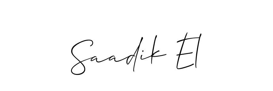 Once you've used our free online signature maker to create your best signature Allison_Script style, it's time to enjoy all of the benefits that Saadik El name signing documents. Saadik El signature style 2 images and pictures png